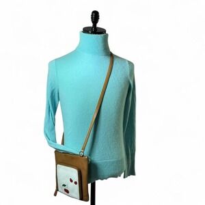 Victor Alfaro Cashmere Turtleneck Sweater Top‎ Aqua Blue Soft Knit Luxury